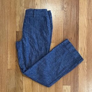 LOFT Modern Navy Linen Blend Pants
